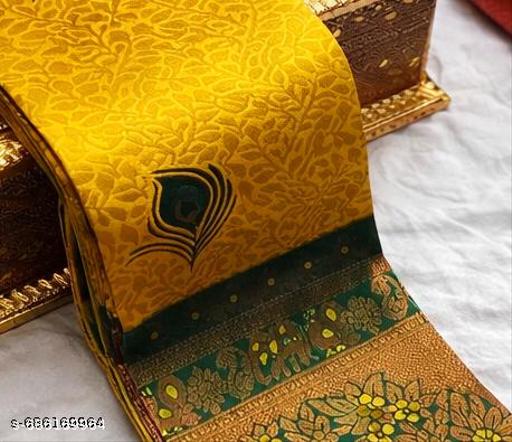 Beautiful Kanjeevaram Silk Big Border Zari Work Woven Sarees with Blouse Piece.. - Aurafashion