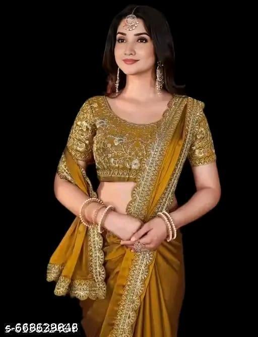 Rangoli silk embrodary work|| Women silk saree with embroidery work||Women Party wear saree|| wedding saree for women - Aurafashion