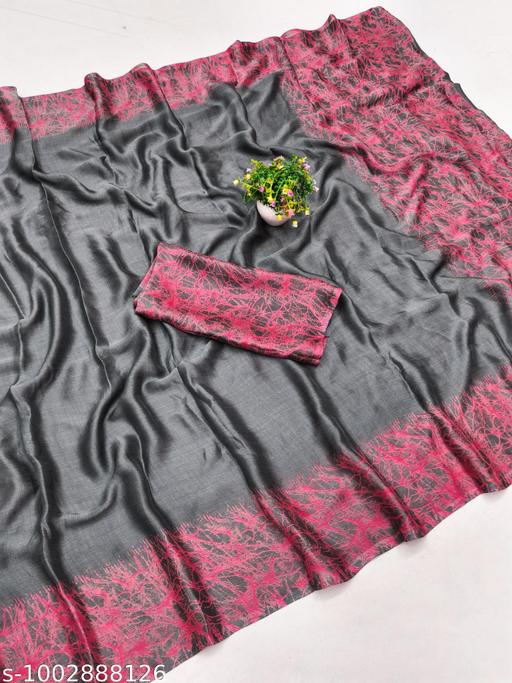Women's Chiffon Georgette Printed Saree With Designer Border & Pallu Fancy Party Wear Saree - Aurafashion