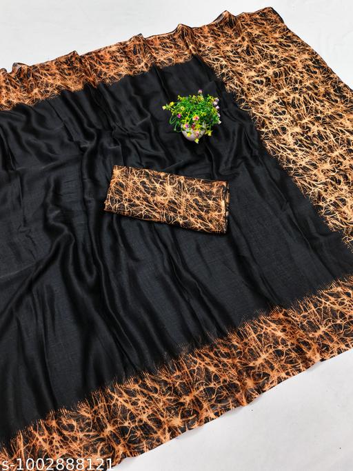 Women's Chiffon Georgette Printed Saree With Designer Border & Pallu Fancy Party Wear Saree - Aurafashion