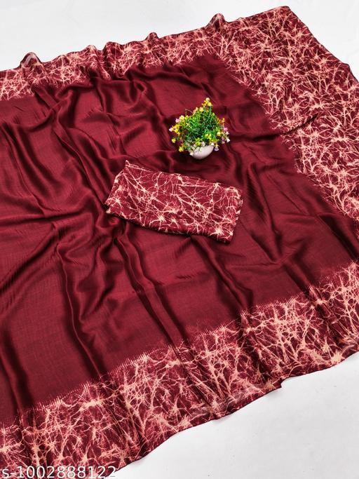Women's Chiffon Georgette Printed Saree With Designer Border & Pallu Fancy Party Wear Saree - Aurafashion
