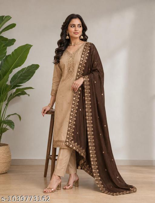 Viscose Rayon Kurta Pant Dupatta Set, Kurti Pant Dupatta Set, Kurta Set, Kurti Set, Solid kurta Set, fancy Kurta Set, Red Kurta Pant Set, Embroidered Kurta Set, Ethnic Set, Latest Kurta Set, Designer Kurta Set, Women Kurta Set - Aurafashion