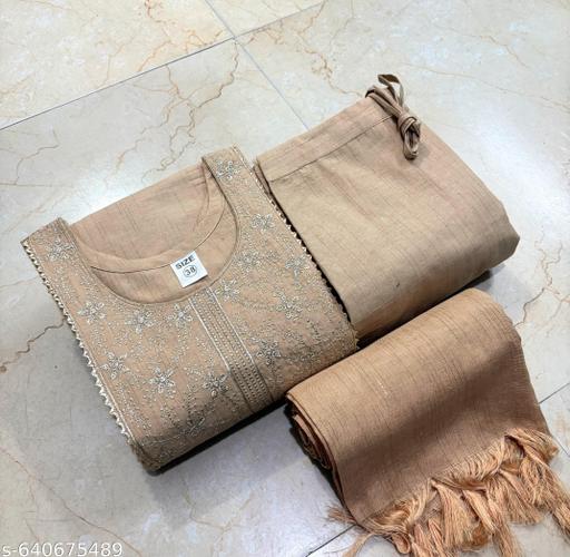 Most fashionable Cotton embroidery Work dupatta set for Women - Aurafashion