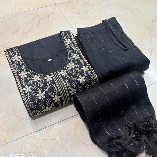 Most fashionable Cotton embroidery Work dupatta set for Women - Aurafashion