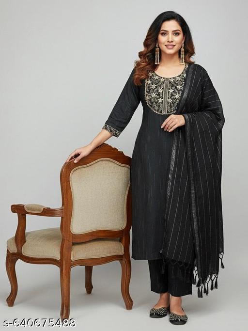 Most fashionable Cotton embroidery Work dupatta set for Women - Aurafashion