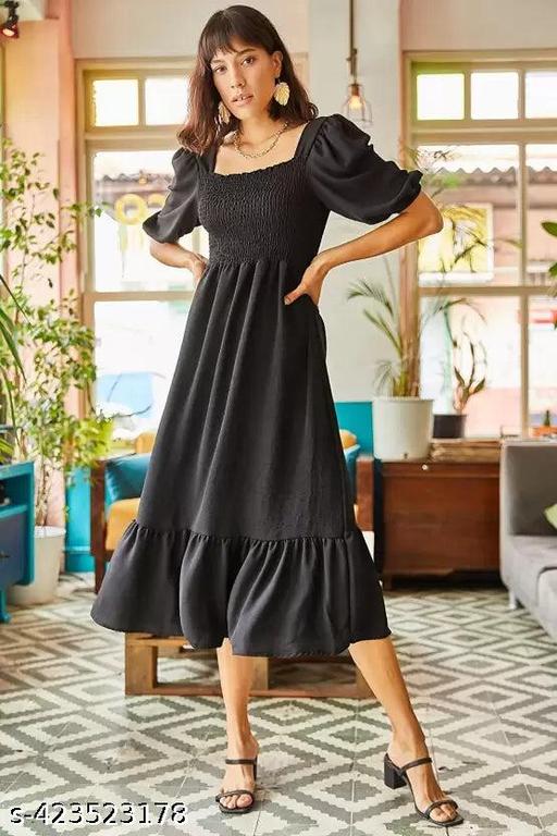fancy gathered women dress  & gown - Aurafashion