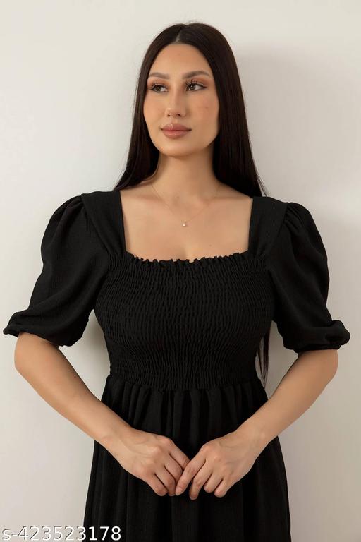 fancy gathered women dress  & gown - Aurafashion