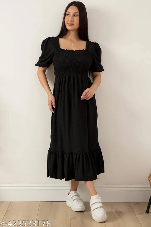 fancy gathered women dress  & gown - Aurafashion