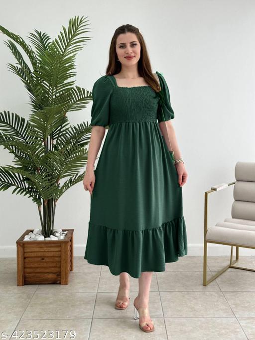 fancy gathered women dress & gown - Aurafashion