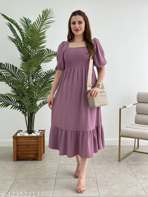 fancy gathered women dress & gown - Aurafashion