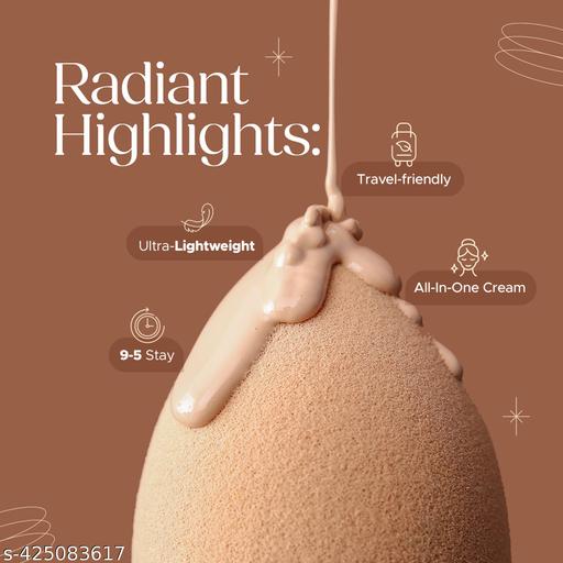 Radiant BB Foundation | Ultra-Creamy & Lightweight Formula | 9 to 5 Stay | Hides Blemishes & Dark Spots | Blends Easily | Dewy Finish (Beige-2) - Aurafashion