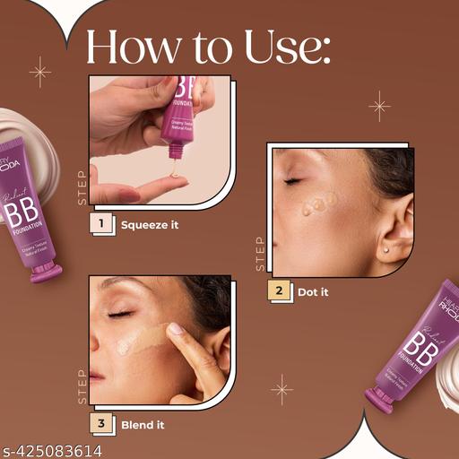 Radiant BB Foundation | Ultra-Creamy & Lightweight Formula | 9 to 5 Stay | Hides Blemishes & Dark Spots | Blends Easily | Dewy Finish | 60g (Natural| Shade 04) - Aurafashion