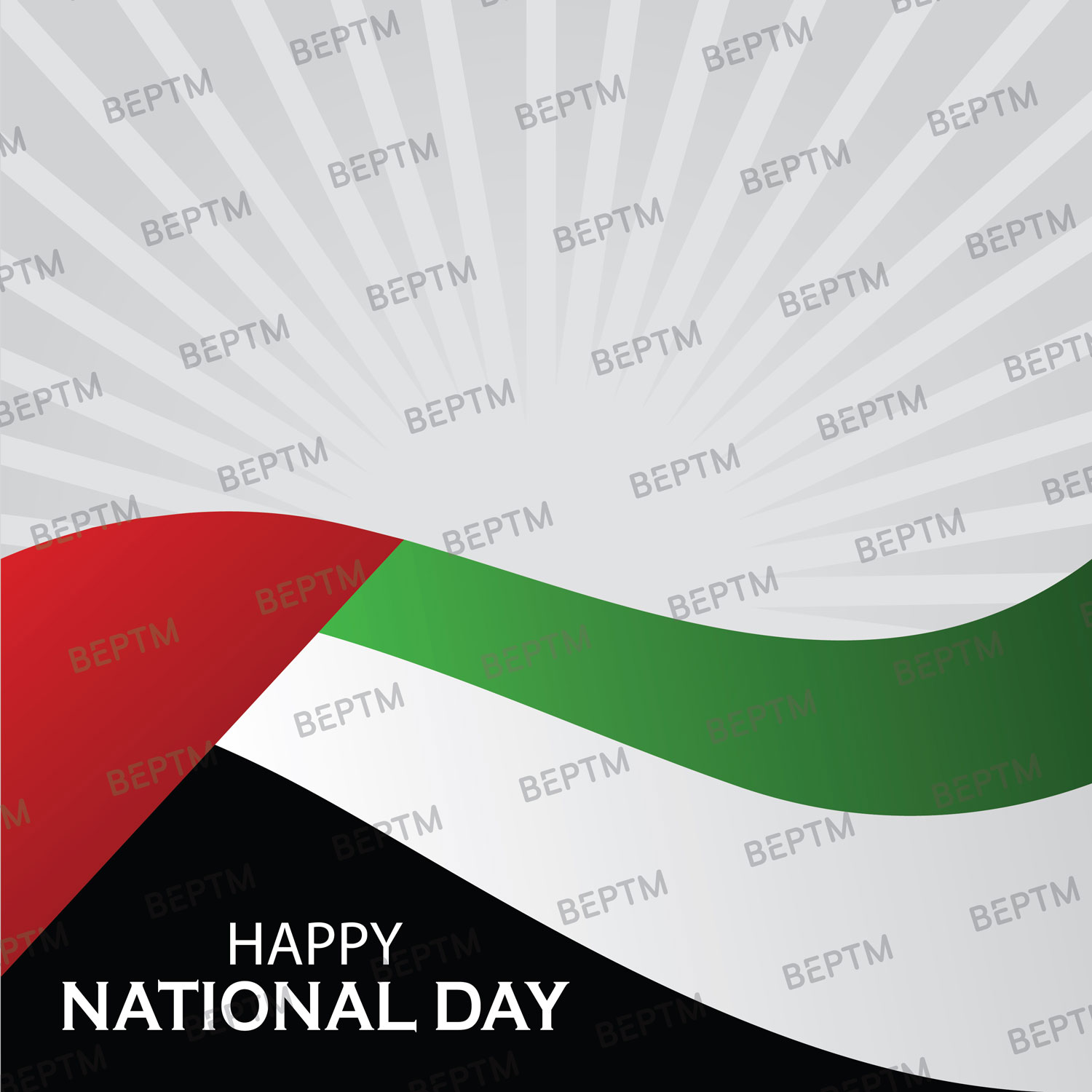 UAE National Day Waving Flag Background Poster Vector Template - Beptm Stocks