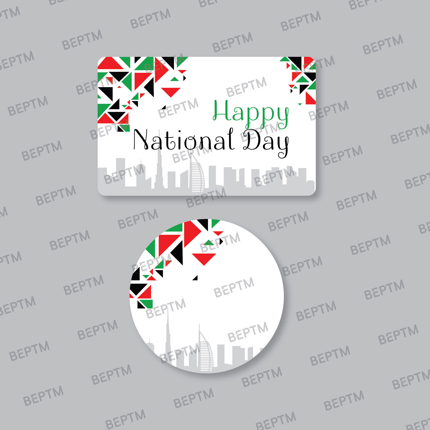 UAE National Day Printable Sticker & Label Vector Bundle - Beptm Stocks