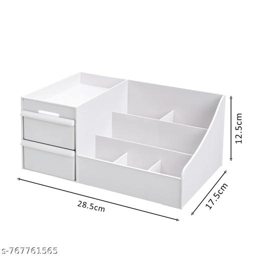 Cosmetic Storage Makeup Drawer Organizer Portable, Tabletop Cosmetic Organizer, Modern Countertop Storage for Dressing Table Vanity (White) - Blushory