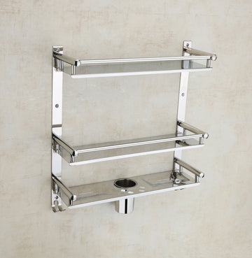 6 in 1 Wall Mounted Storage Shelf Organizer Rack for Bathroom & Kitchen Use - Nova Cart
