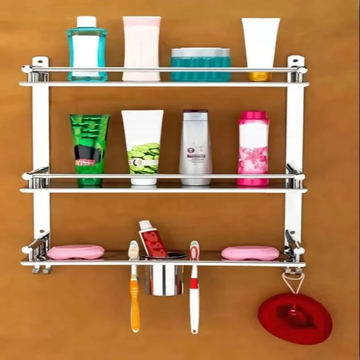 6 in 1 Wall Mounted Storage Shelf Organizer Rack for Bathroom & Kitchen Use - Nova Cart