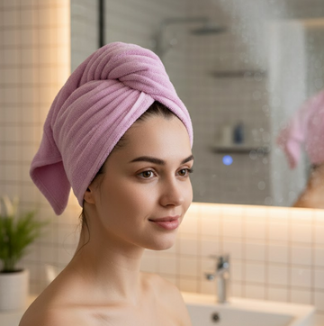 Quick Turban Hair-Drying Absorbent Microfiber Towel (1 Pc / Mix Design) - Nova Cart