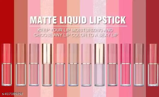 6 PCS Matte Liquid Lipstick Set | Waterproof & Transfer Proof | Long Lasting Nude & Red Shades Combo for Women - Caafila