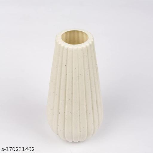 White Colored vase for Your Flowers, Home Decor ,Real Flowers Home Decor pack, 1