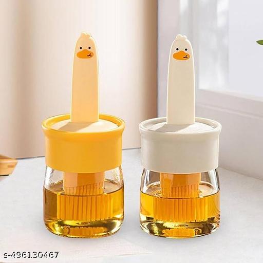 Oil Dispenser for Kitchen, 2 IN 1 Oil Dispenser Bottle with Silicone Basting Brush for Cooking Vinegar Sauce BBQ Grill Frying Baking,Air Fryer (pack of 2) - CartCo.Online