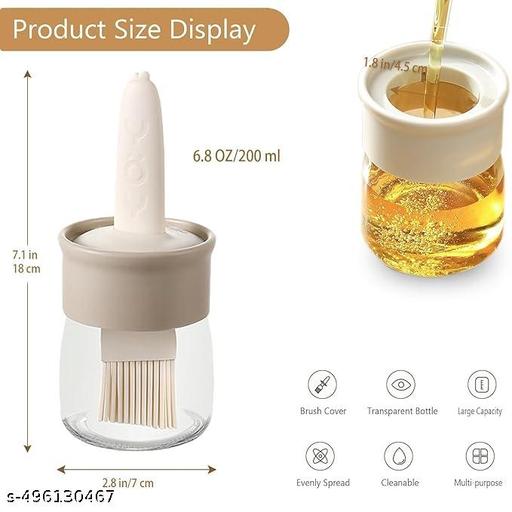 Oil Dispenser for Kitchen, 2 IN 1 Oil Dispenser Bottle with Silicone Basting Brush for Cooking Vinegar Sauce BBQ Grill Frying Baking,Air Fryer (pack of 2) - CartCo.Online