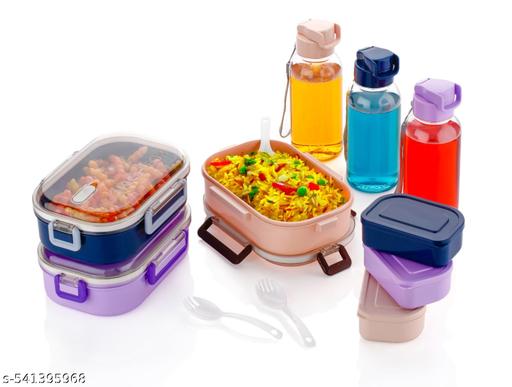 Lunch Box & Water Bottle Combo for Kids | Tiffin Box 900 ml, Water Bottle 1000 ml, | Leak Proof | Easy to Clean | Ideal for School, Picnic | - CartCo.Online