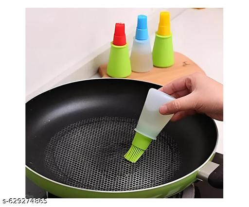 Silicones Oil Dispenser Bottle with Brush, Basting Brush, Pastry Spreader and More for Grilling, Baking and Sauteing, Cooking, Kitchen Tools, Accessories (Pack of 1) - CartCo.Online