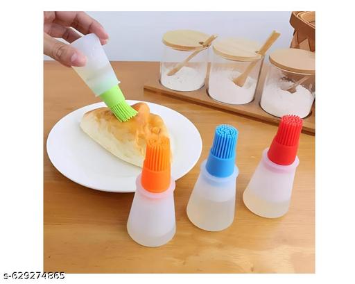 Silicones Oil Dispenser Bottle with Brush, Basting Brush, Pastry Spreader and More for Grilling, Baking and Sauteing, Cooking, Kitchen Tools, Accessories (Pack of 1) - CartCo.Online