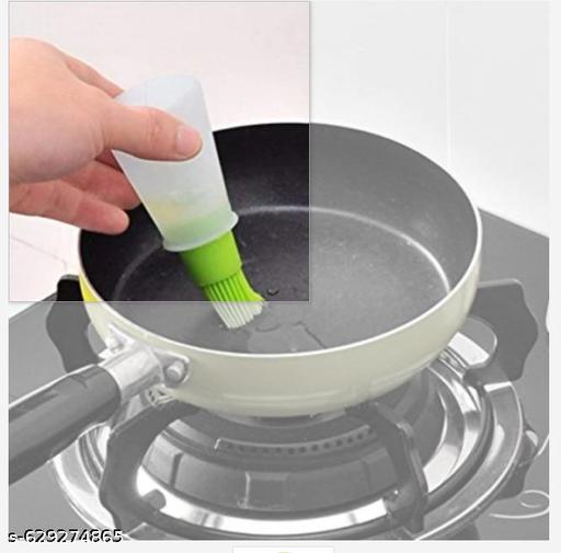 Silicones Oil Dispenser Bottle with Brush, Basting Brush, Pastry Spreader and More for Grilling, Baking and Sauteing, Cooking, Kitchen Tools, Accessories (Pack of 1) - CartCo.Online