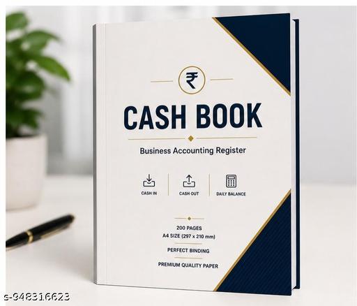 Premium Cash Book Register A4 Size – 200 Pages perfect binding 300 GSM soft cover bound - CartCo.Online