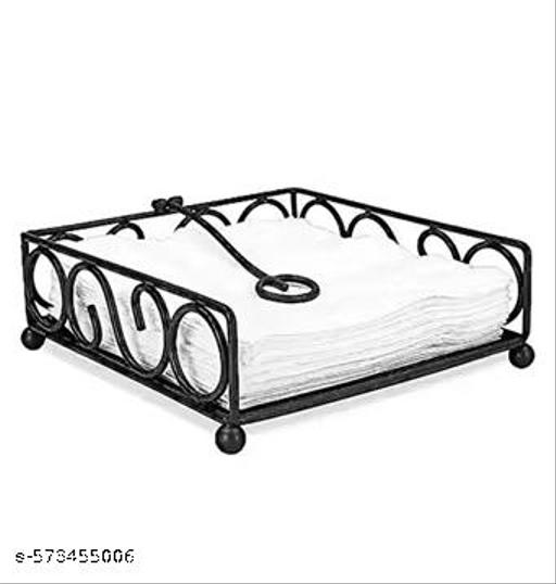Metal Twist Napkin Holder for Kitchen and Countertop - Decorative Paper Napkin Dispenser with Vertical Design (Black) - CartCo.Online