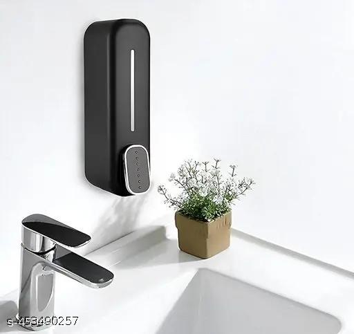 Premium Look Wall-Mounted Soap Dispenser, 350 ML, Black, Single Chamber Bathroom Liquid Dispenser - CartCo.Online