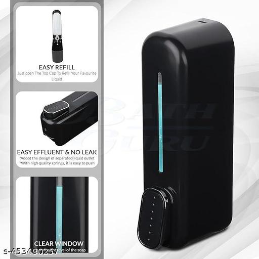 Premium Look Wall-Mounted Soap Dispenser, 350 ML, Black, Single Chamber Bathroom Liquid Dispenser - CartCo.Online