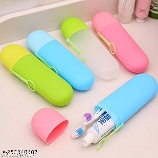 Abs Plastic Travel Toothpaste/Toothbrush Holder Box (2 Pcs, Multi), Toothbrush Container,  Tooth brush Cap, Caps, Cover, Covers, Case, Holder, Cases, travel, home use - CartCo.Online