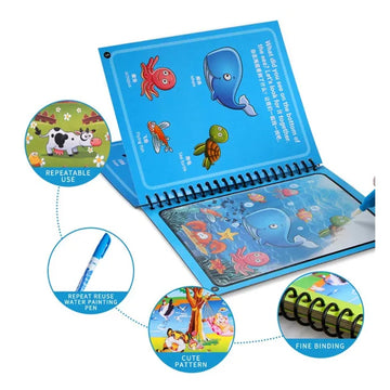 Magic Water Coloring Book – Reusable Mess-Free Fun for Kids | Inventive Play - CartCo.Online