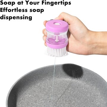 Wash Basin Brush with Soap Dispenser – Efficient Multicolor Cleaner | VelvetBubbles - CartCo.Online