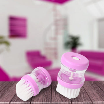 Wash Basin Brush with Soap Dispenser – Efficient Multicolor Cleaner | VelvetBubbles - CartCo.Online