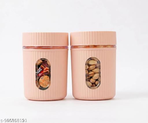 Pack of 2 Airtight Storage Containers for Kitchen | Plastic Snack & Dry Food Jar Set | Tea Coffee Sugar Container Box | Dry Fruits, Masala, Biscuit Storage | Leakproof Pantry Organizer - Crispix 