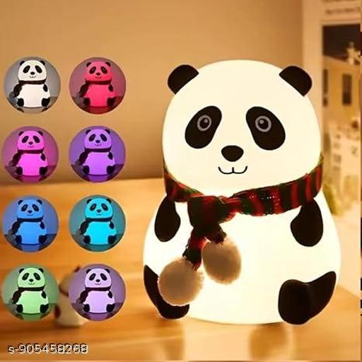  Panda Night Light  - Soft  Rechargeable Lamp with Tap Control, Multi-Color Modes, and Non-Slip Base - Perfect for Bedside, Baby Rooms, and Gifting