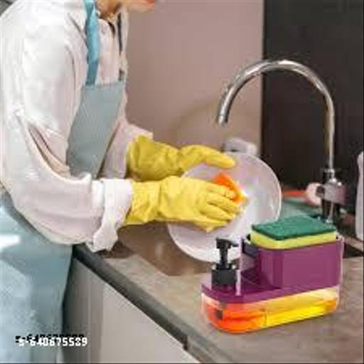  3 in 1 Soap Pump Dispenser for Dishwasher Liquid, Soap Dispenser for Kitchen, Kitchen Wash Basin Accessories, Kitchen Liquid Dispenser luxurious bathroom accessories (Pack of 1 ) - Crispix 