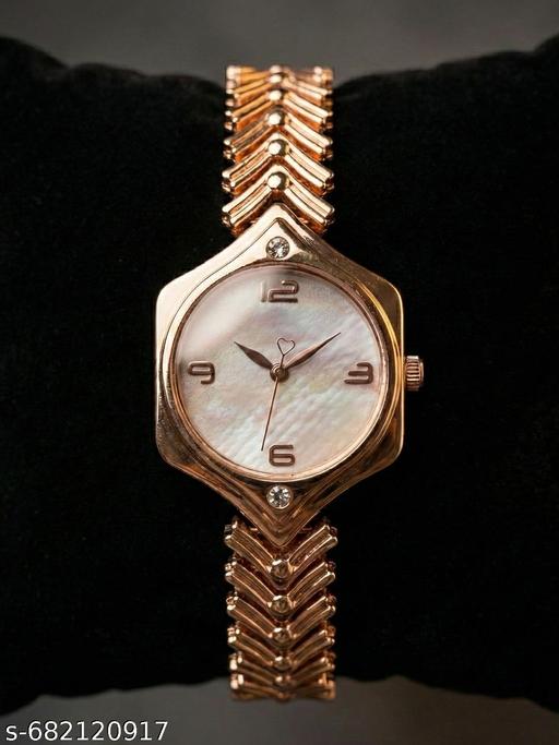 Elegant Rose Gold  Analog Watch for Women | Pearl Finish Dial | Metal Bracelet Strap | Stylish Quartz Wrist Watch for Girls & Women - Crispix 