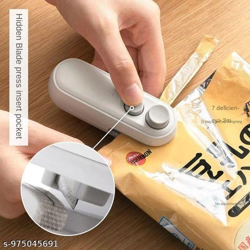 2 in 1 Portable Bag Sealer & Cutter | USB Rechargeable Mini Heat Sealing Machine for Plastic BagsS & Food Storage - Crispix 