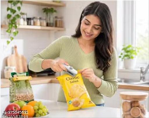2 in 1 Portable Bag Sealer & Cutter | USB Rechargeable Mini Heat Sealing Machine for Plastic BagsS & Food Storage - Crispix 