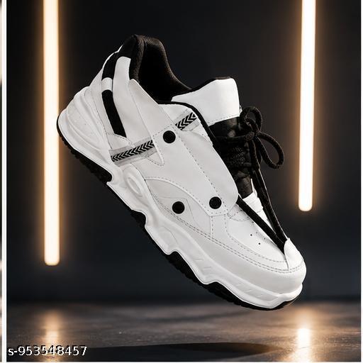 Trendy Chunky Sneakers for Men | Premium Streetwear Casual Shoes | Stylish Lace-Up Fashion Sneakers for Daily Wear, College, Office & Party - Crispix 