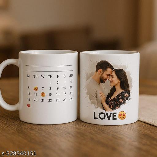 Customized Love Calendar Mug with Name & Photo – Personalized Gift for Couples, Friends, - Crispix 