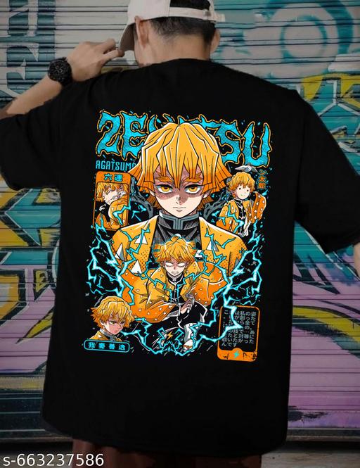 demon oversized round neck printed black t-shirt - Crispix 