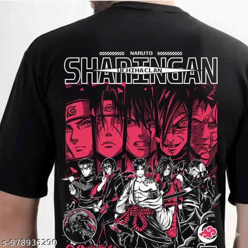 Naruto Itachi Uchiha Anime T Shirt for Men | Black Cotton Graphic Tshirt - Crispix 