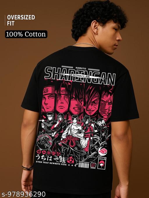 Naruto Itachi Uchiha Anime T Shirt for Men | Black Cotton Graphic Tshirt - Crispix 