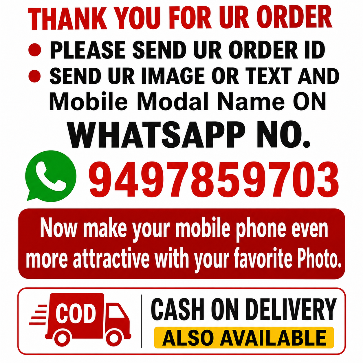 Customized Personalized Photo Printed Mobile Back Cover For Mostly (All Modal) - Crispix 